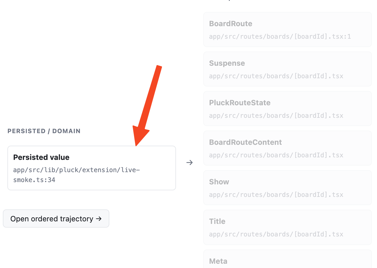 Route trajectory incorrectly elevating a smoke-test script as a persisted domain